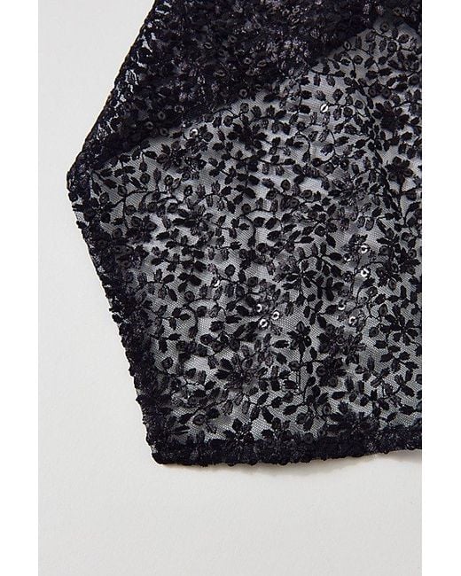 Urban Outfitters Black Embellished Lace Headscarf