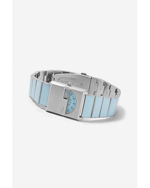 Breda Blue Pulse Tandem Metal Bracelet Watch for men