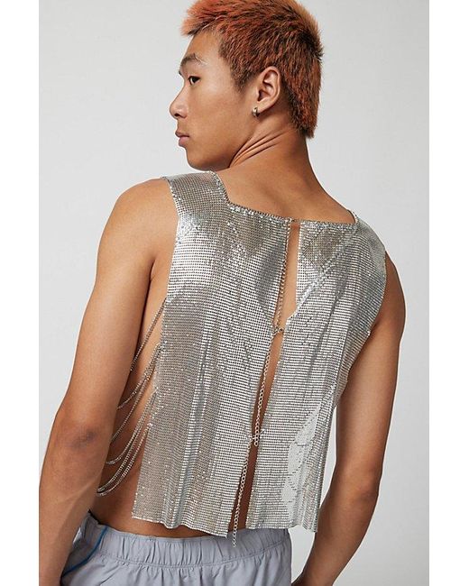 Urban Outfitters Gray Troye Metal Tank Top for men
