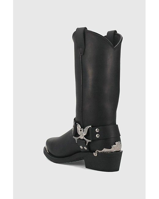 Dingo Black Chopper Leather Harness Boot for men