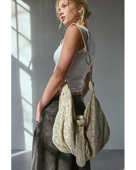 Silence + Noise Super Studded Slouchy Hobo Bag | Lyst