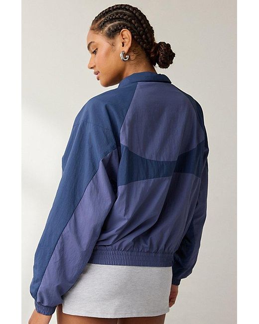 New Balance Blue Color Blocked Woven Zip-Up Jacket