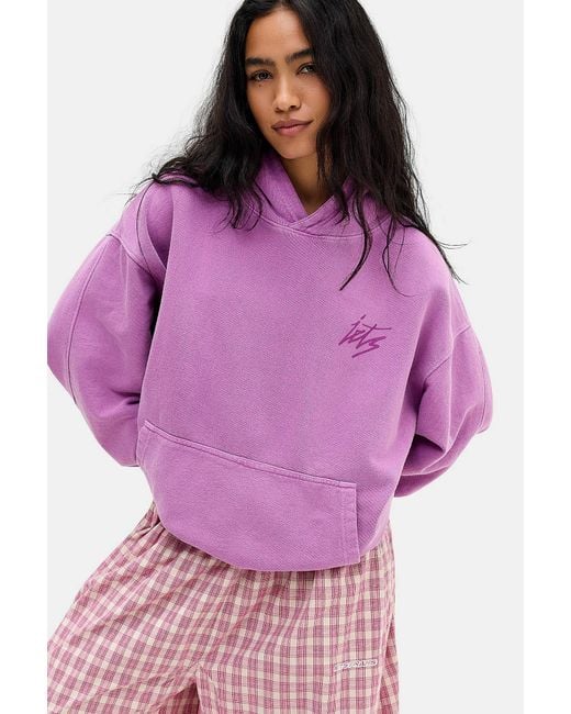 iets frans Purple Script Logo Hoodie