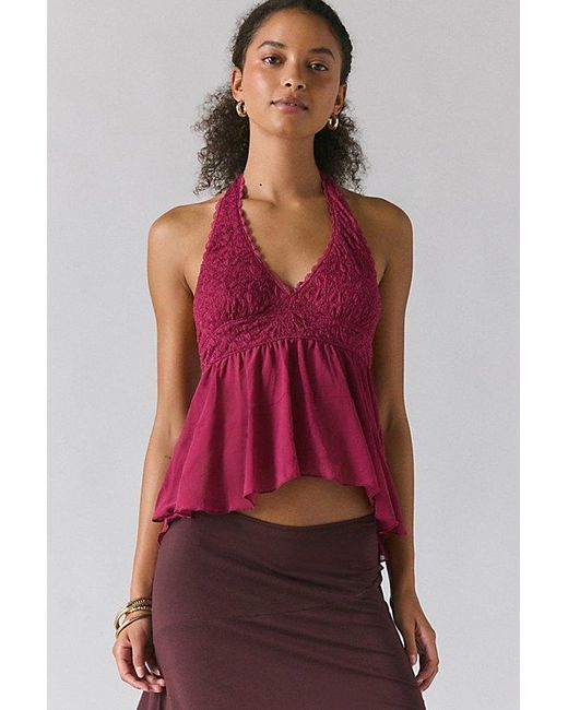 Kimchi Blue Lindsey Tiered Babydoll Halter Top