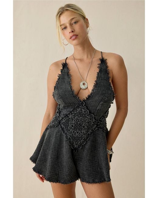 Kimchi Blue Black Heart & Souls Romper