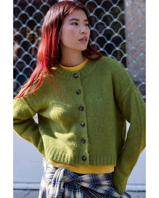 Urban Outfitters Green Uo Hudson Cardigan At