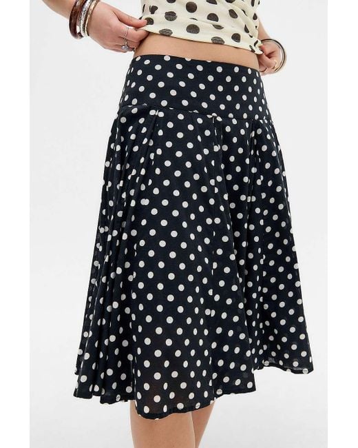 Urban Outfitters Blue Uo Olga Godet Voile Midi Skirt