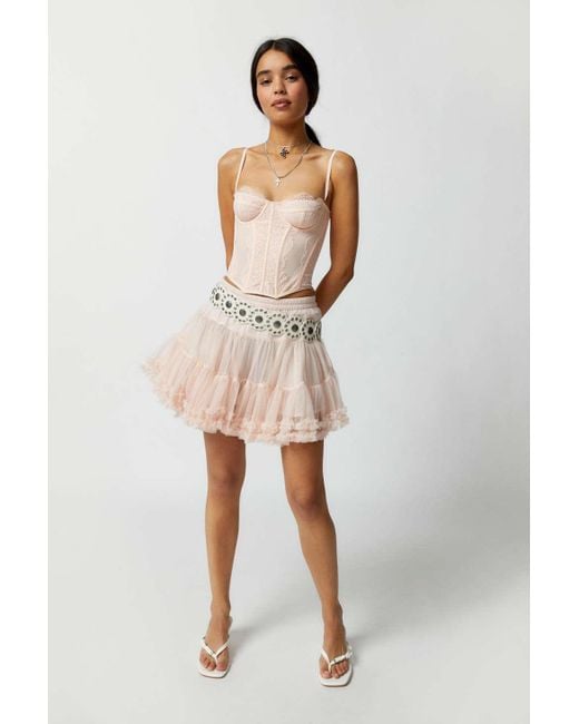Urban Outfitters Uo Tulle Tutu Mini Skirt In Pink,at