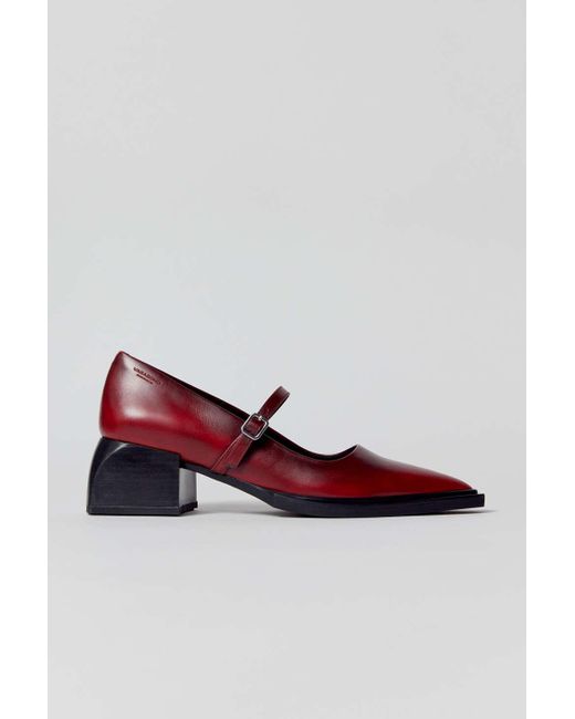 Vagabond Vivian Pointed Mary Jane Shoe In Red,at Urban Outfitters