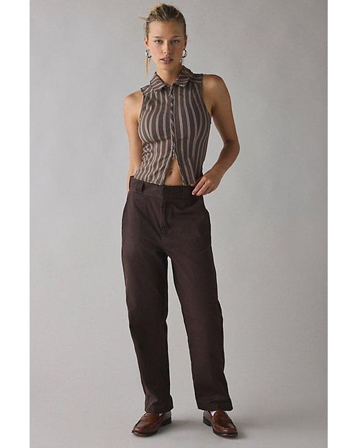 BDG Gray Ledia Collared Zip-Front Vest Top Jacket