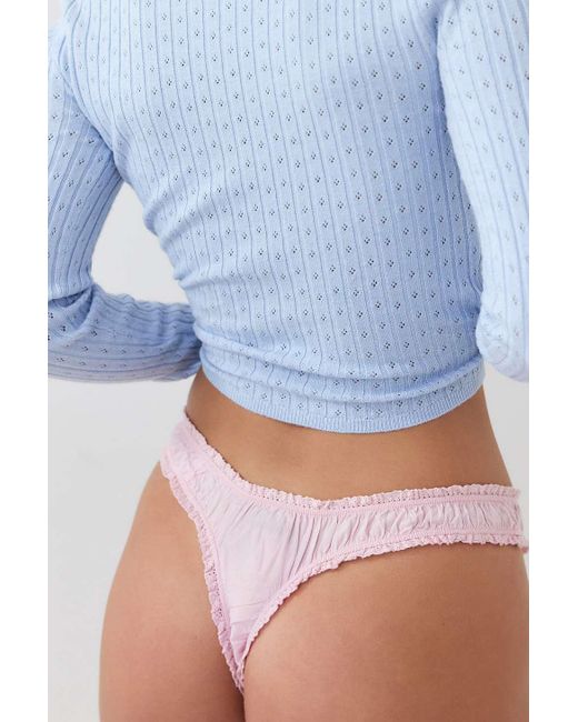 Out From Under Blue You Are Magic Frill Cotton Thong
