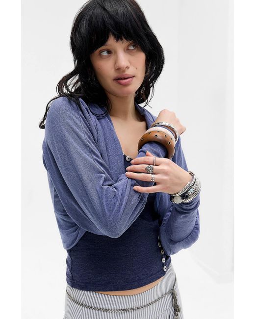 Urban Outfitters Blue Uo Cosy Shrug