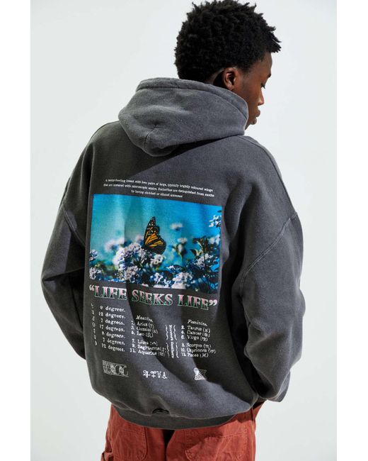 Urban Outfitters Butterfly Dream Overdyed Hoodie Sweatshirt for Men | Lyst