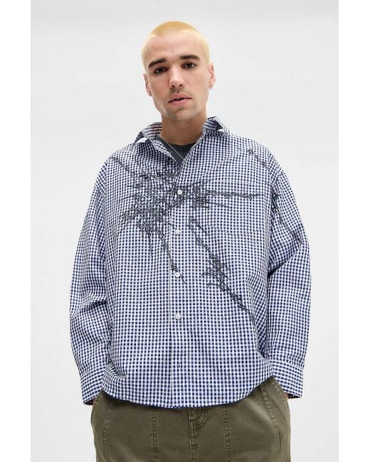 Jaded London Uo Exclusive Blue Atom Check Shirt for Men | Lyst UK