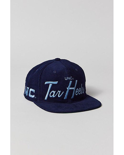 Mitchell & Ness Blue University Of North Carolina Tar Heels Cord Snapback Hat for men