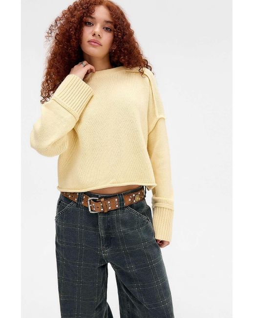 BDG Yellow Overlocked Crew Jumper