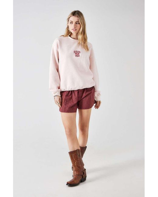 Urban Outfitters White Uo Pink Colorado Spring Crew Neck Sweatshirt