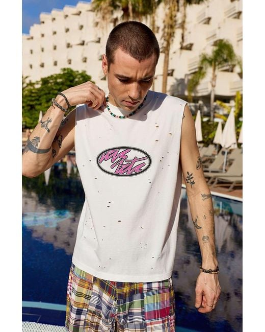 iets frans White Surf Tank Top for men