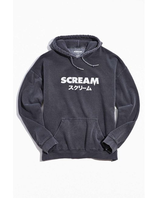 Urban Outfitters Gray Scream Photo Pigment Dye Hoodie Sweatshirt for men