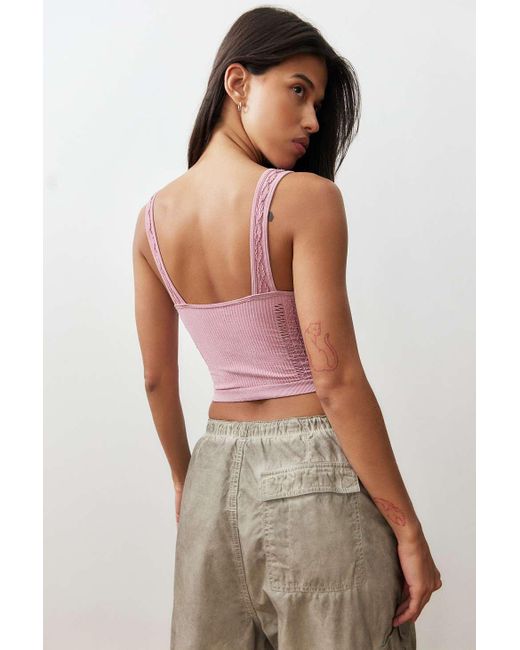 Out From Under Toni Textured Acid Wash Longline Cami