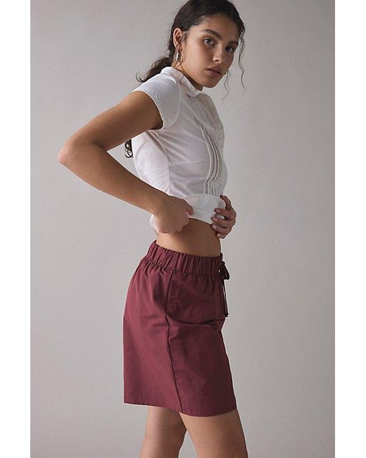 Vintage & ReMADE by UO Red Remade By Uo Remnants Pull-On Nylon Short