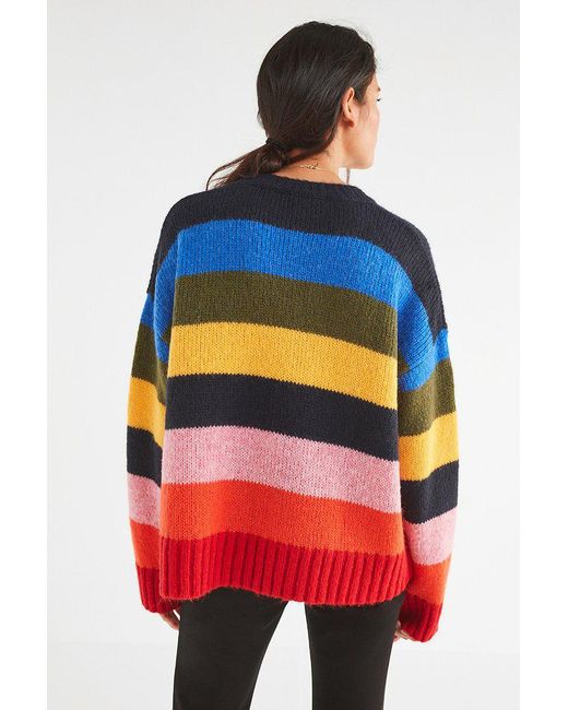 Urban Outfitters , Red Uo Kari Oversized Striped Sweater , Lyst