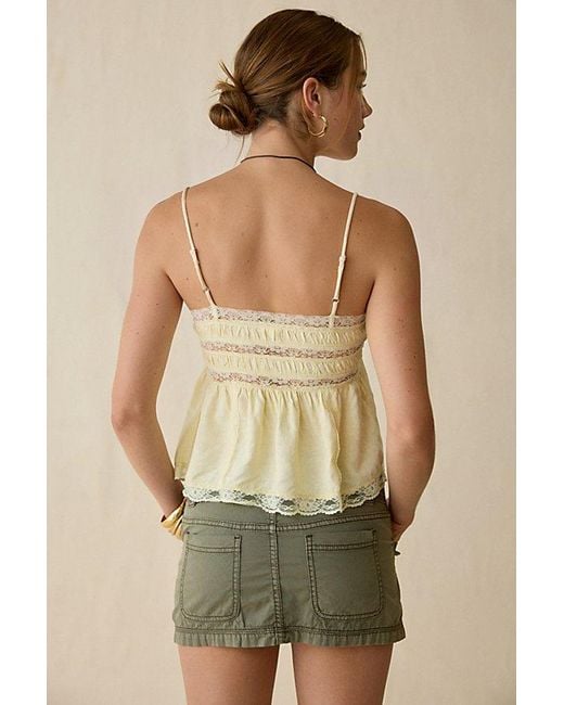 Kimchi Blue Natural Tabby Lace Trim Babydoll Cami