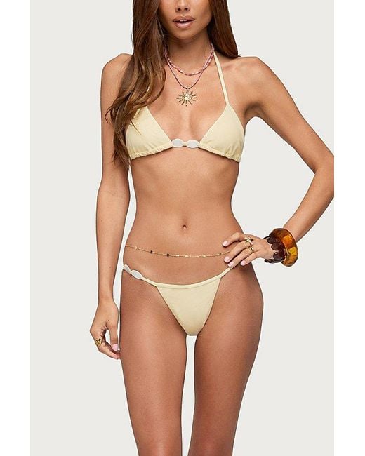 Edikted Natural Evana Bead String Bikini Bottom