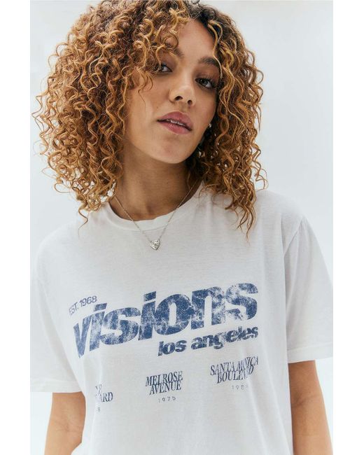 Urban Outfitters Blue Uo White Visions T-shirt