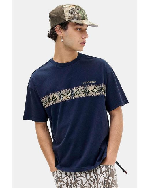 Ayker Blue Navy Graphic T-shirt for men