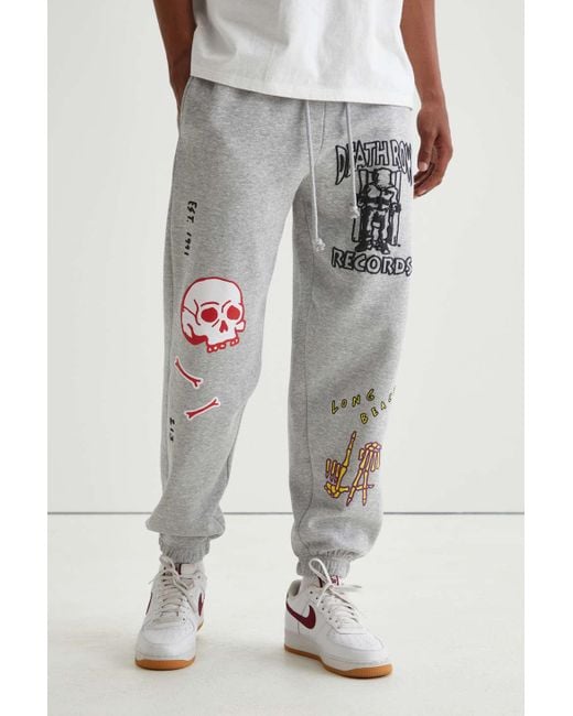 Urban Outfitters Gray Death Row Records Hand Drawn Logo Sweatpant for men