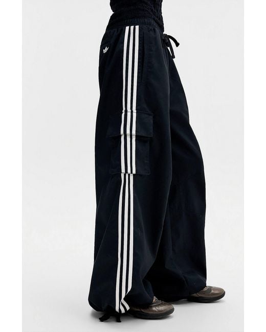 Adidas Originals Black Twill Cargo Track Pants