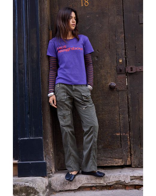 BDG Purple Jesi Slim Utility Trousers