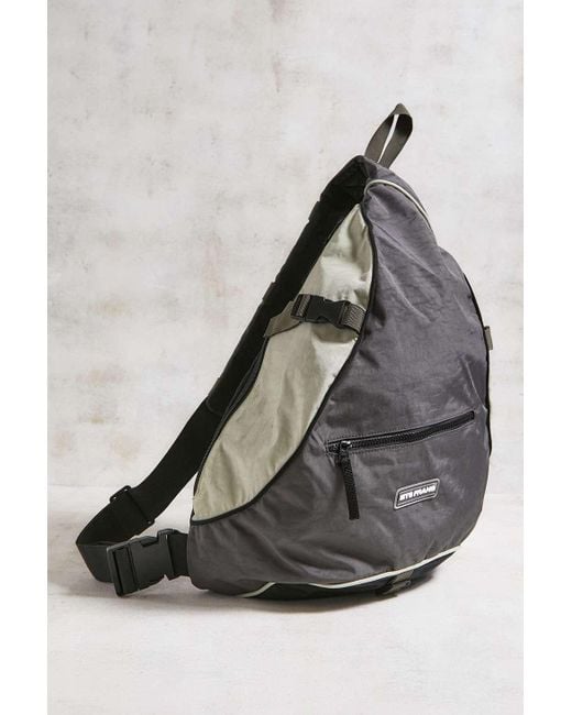 iets frans Gray Grey One Shoulder Utility Backpack for men