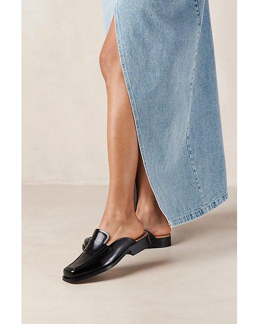 Alohas Blue Alfred Leather Loafer Mule