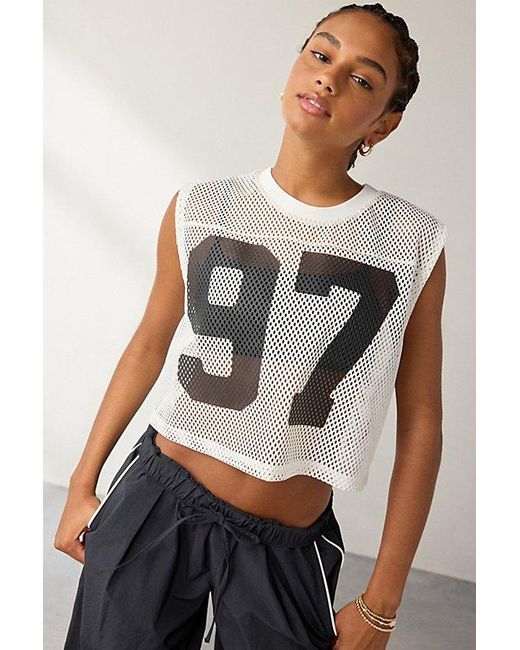 PUMA Gray X Rosé Graphic Mesh Cropped Jersey Tee