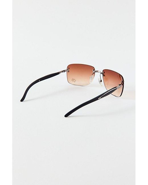 Vintage & ReMADE by UO Brown Vintage By Uo Double Diamond Sunglasses