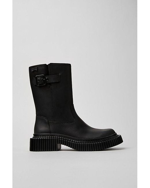 Camper Black Pix Berlin Leather Moto Boot