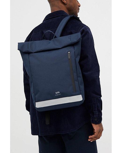 Lefrik Blue Roll Reflective Backpack for men