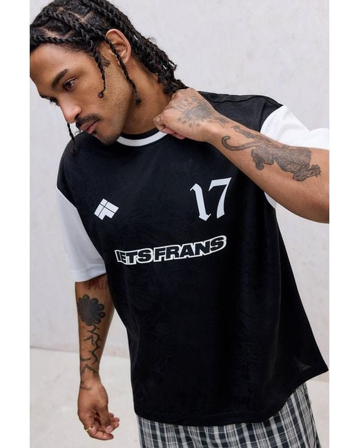 iets frans Black Botanical Football T-shirt for men