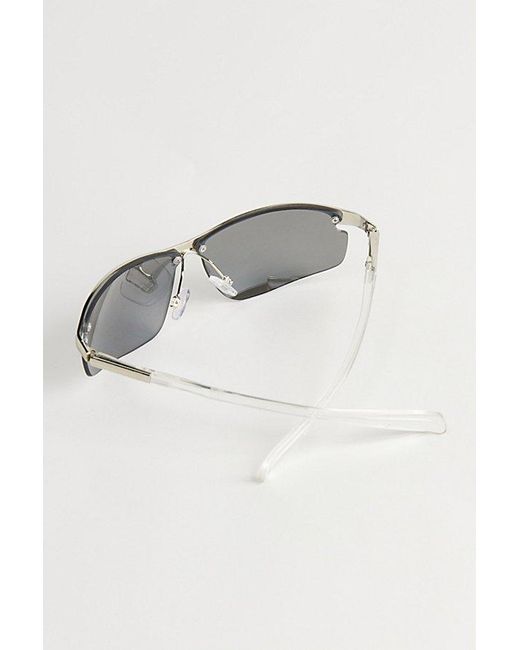 Urban Outfitters Metallic Nikko Metal Shield Sunglasses for men