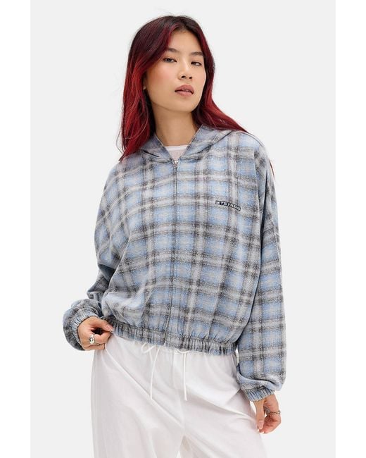 iets frans Gray Bubble Hem Zip-through Hoodie