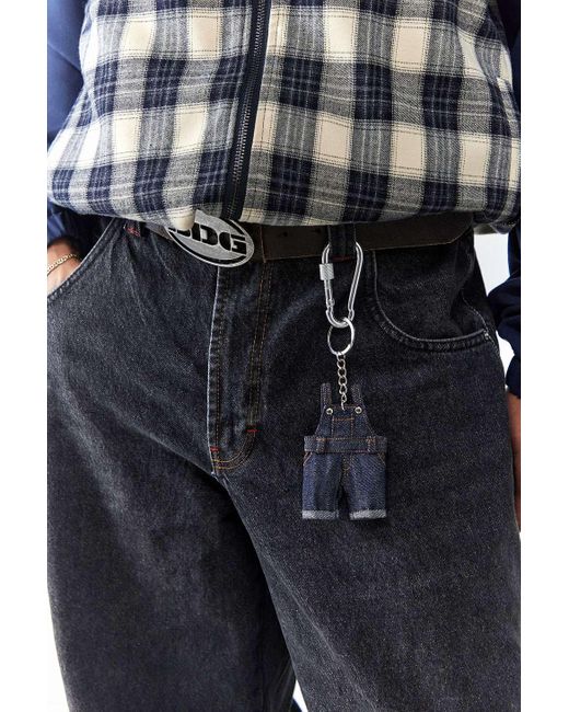 Urban Outfitters Blue Mini Denim Dungarees Keyring for men