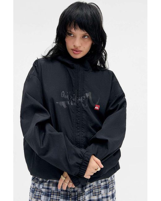 Quiksilver Blue Uo Exclusive Black Nylon Jacket