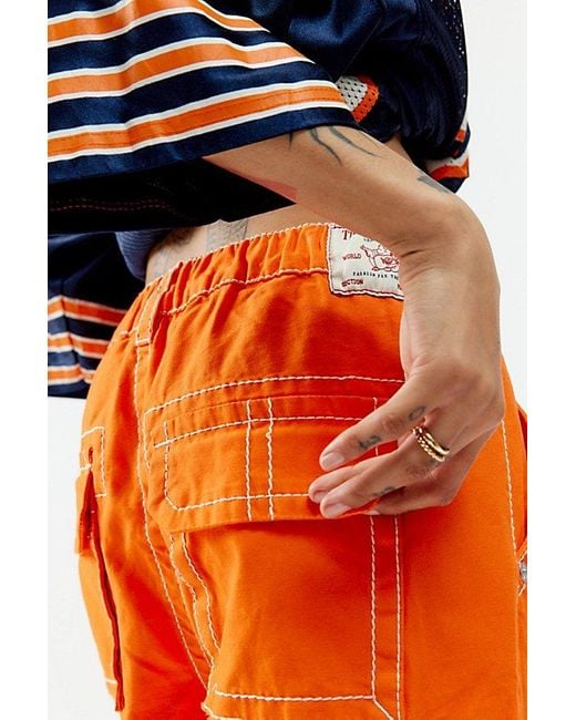 True Religion Orange Pocket Mid-Rise Cargo Pant