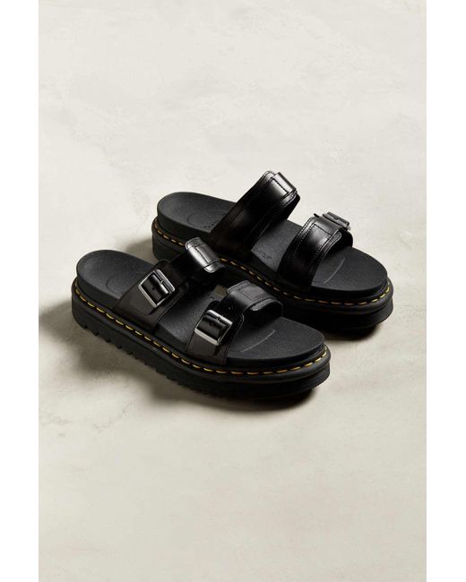 dr martens myles slide sandals in black