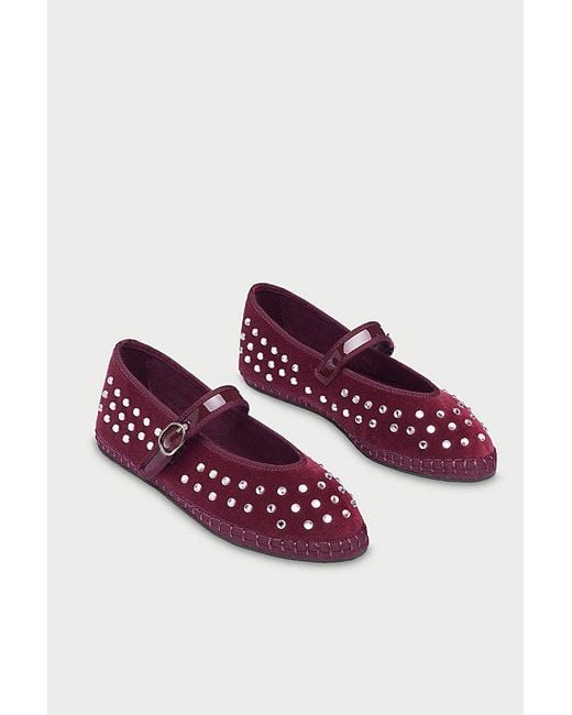 Flabelus Red Mae Studded Mary Jane Flat