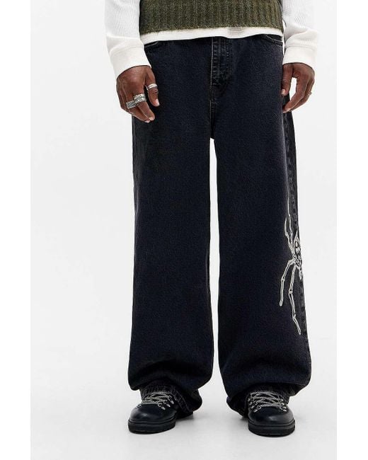 BDG Blue Washed Black Jack Spider Jeans for men