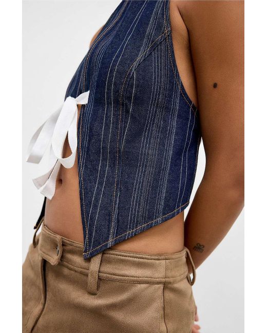 Lioness Blue Denim Tie Top