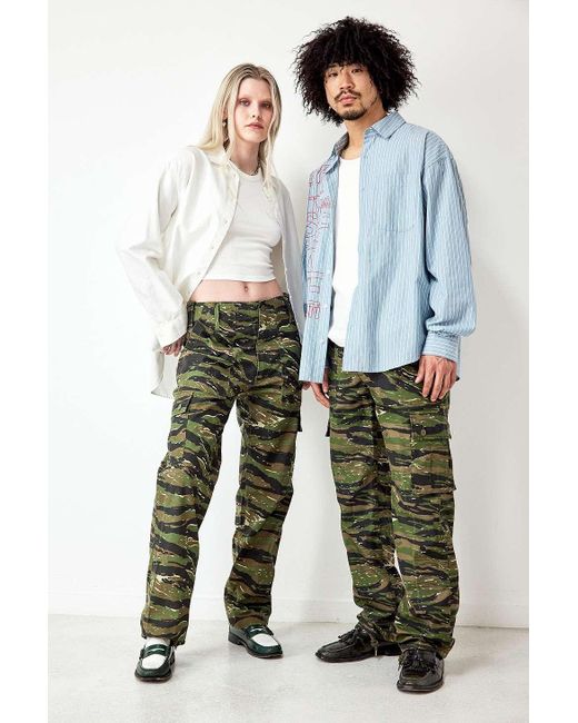 Urban Renewal White Salvaged Deadstock Toger Camouflage Cargo Pants for men